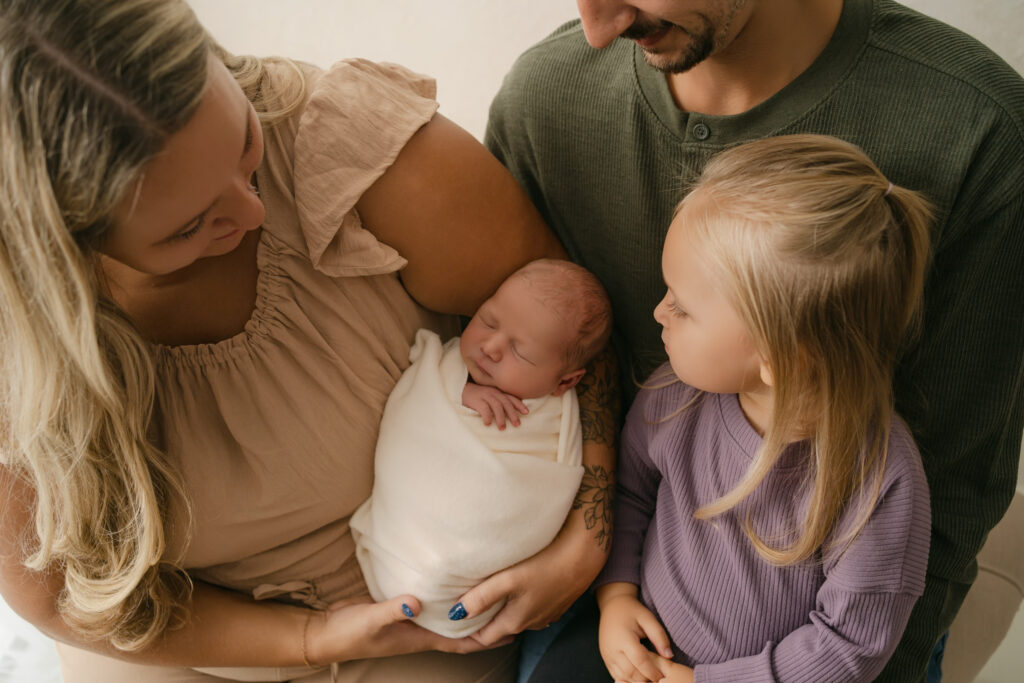 Close up of family portraits - Newborn photography session near Madison, WI